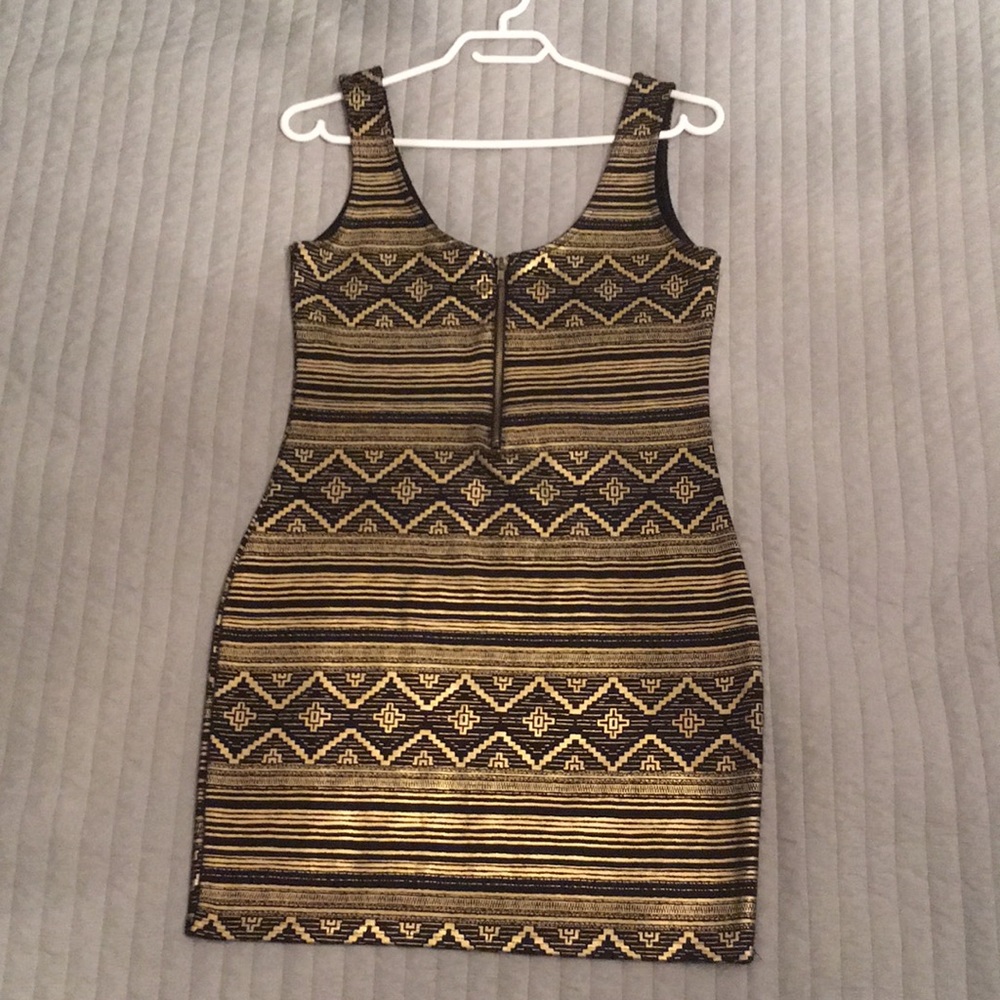Black & Gold Bodycon Mini